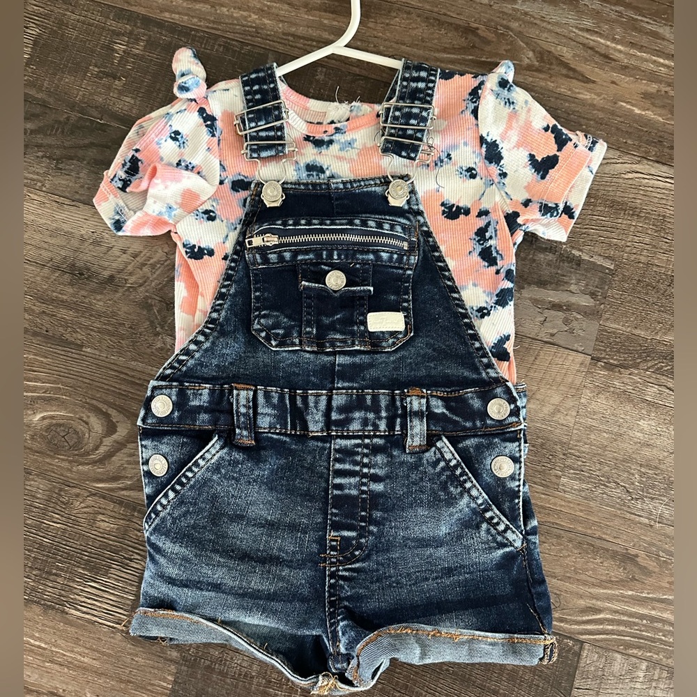 7 for all mankind toddler girl overall outfit 2T